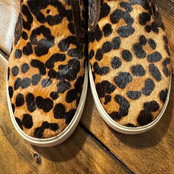 LAUREN Ralph Lauren Leopard Print Sneakers calf hair size 9B - Picture 7 of 10